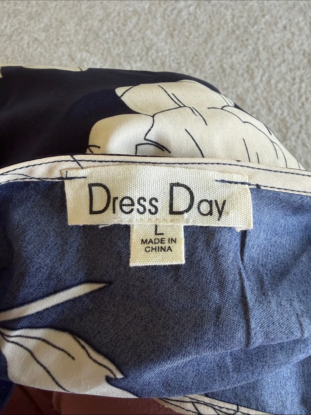 Baltic Born One-Shoulder Navy and Cream Floral Maxi Dress - Picture 3 of 3